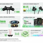 EroreX BT E20 ENC Wireless Neckband Earphones – Noise Cancellation, Bluetooth 5.3, Magnetic Design & Long Battery Life thumbnail 3