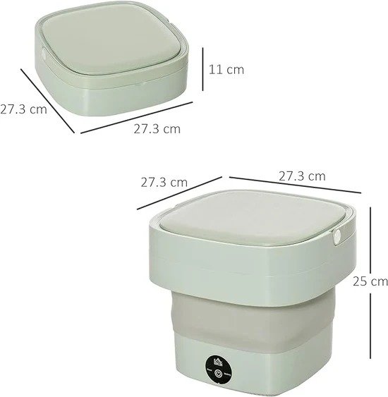 Foldable Mini Washing Machine – Portable Collapsible Washer for Travel, Dorm, Baby Clothes | Random Color - Image 2