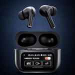 AirPods X Digital Touch Screen Wireless Earbuds – Black Edition | Smart Display Charging Case | Bluetooth Earphones | Touch Control thumbnail 3