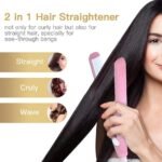 2-in-1 Mini Hair Straightener & Curler – Portable Thermostatic Ceramic Flat Iron for Dry & Wet Hair Styling - Random Color thumbnail 3