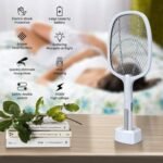 2 In 1 Electric Mosquito Killer UV Light LED Lamp Rechargeable Mosquito Trap Racket Anti Insect Bug Zapper thumbnail 3
