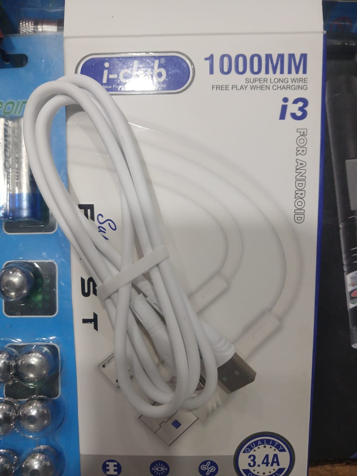 i-Club i3 3.4A Fast Charging Micro USB Cable | 1 Meter | 480Mbps Data Sync | Android Charging Cable - Image 3