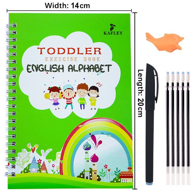 Pack Of 4 Pcs With 5 Refill Copybooks Pen Magic Copy Book Free Wiping Children's Kid Writing Sticker Practice Copybook For Calligraphy - Image 5