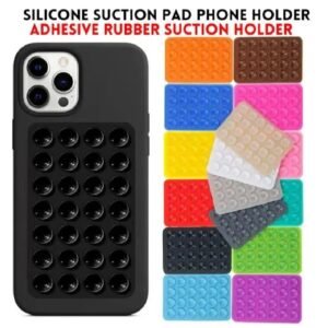 Double Side Silicone Suction Pad Phone Holder – Self-Adhesive Square Rubber Grip Pad for All Mobiles & Tablets
