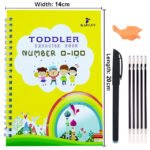 Pack Of 4 Pcs With 5 Refill Copybooks Pen Magic Copy Book Free Wiping Children's Kid Writing Sticker Practice Copybook For Calligraphy thumbnail 4