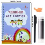 Pack Of 4 Pcs With 5 Refill Copybooks Pen Magic Copy Book Free Wiping Children's Kid Writing Sticker Practice Copybook For Calligraphy thumbnail 3