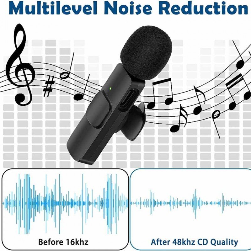 K11 2 IN 1 Collar Wireless Microphone Iphone/Android & Type C Supported - Image 4