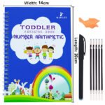 Pack Of 4 Pcs With 5 Refill Copybooks Pen Magic Copy Book Free Wiping Children's Kid Writing Sticker Practice Copybook For Calligraphy thumbnail 2