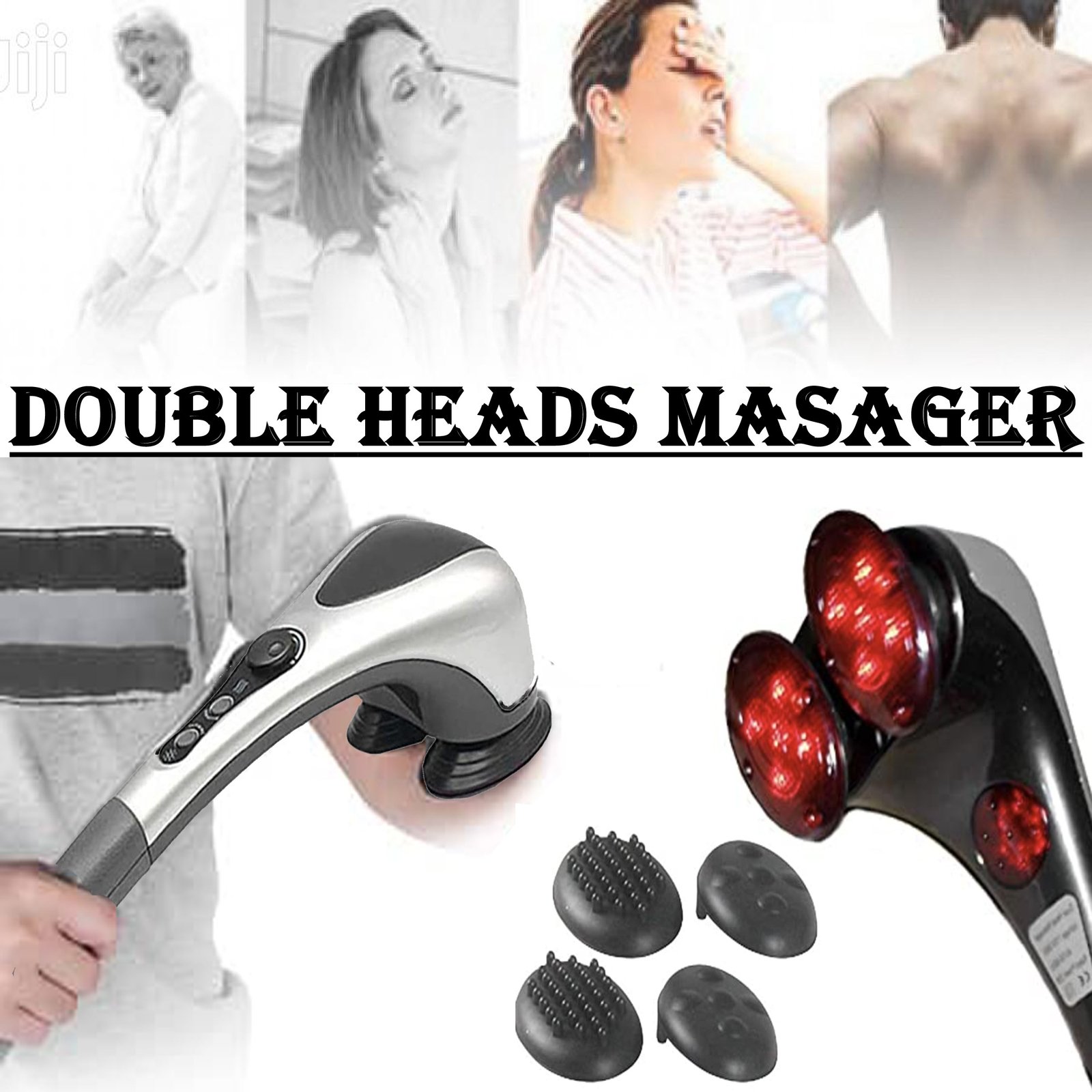 Blue Idea Full Body Handheld Double Head Massager With Infrared Heat Technology For Muscle Relief Relaxation And Circulation - Image 2