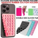 Double Side Silicone Suction Pad Phone Holder – Self-Adhesive Square Rubber Grip Pad for All Mobiles & Tablets thumbnail 3