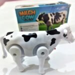 Funny Walking Musical Milch Cow Toy for Kids – Black & White Electric Animal with Lights, Sound & Moving Tail thumbnail 2