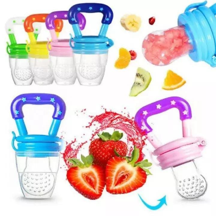 Baby Solid Baby Fruit Pacifier Fresh Fruit Feeder Infant Teething Toy Nibbler Teether Pacifier Safe Silicone Pacifier (random color) - Image 2