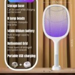 2 In 1 Electric Mosquito Killer UV Light LED Lamp Rechargeable Mosquito Trap Racket Anti Insect Bug Zapper thumbnail 5