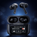 AirPods X Digital Touch Screen Wireless Earbuds – Black Edition | Smart Display Charging Case | Bluetooth Earphones | Touch Control thumbnail 1