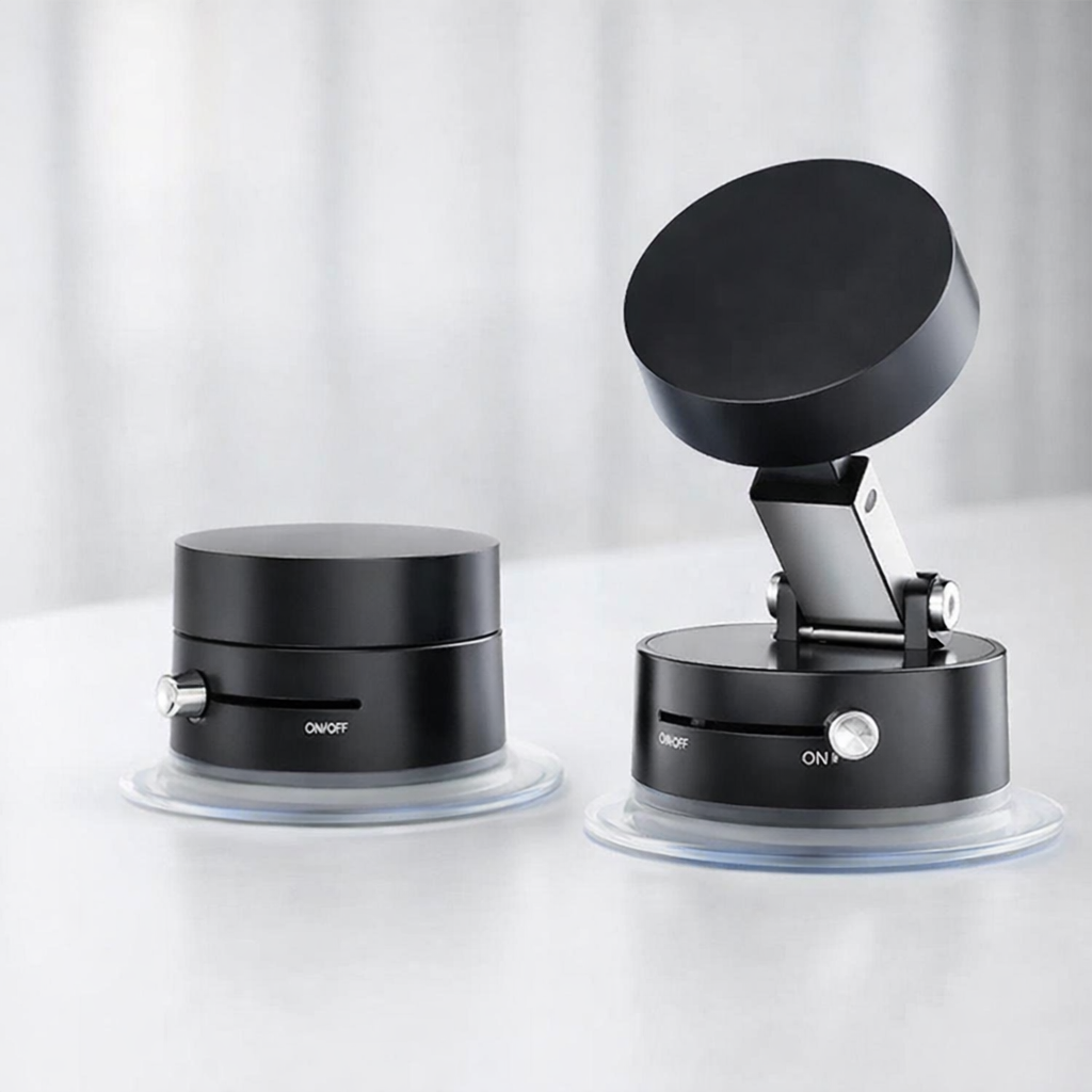 Premium Suction Cup Magnetic Support Holder – Obsidian Black Multi-Angle Retractable Folding Phone Mount for Car, Desk - Image 2