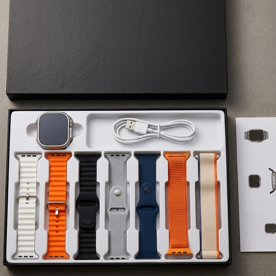 iMounra 2 BIG 2.01 Ultra Smartwatch Random Box | 7 in 1 Strap Multi-Color Bundle | Premium Design & Advanced Features (Random Boxes) - Image 4