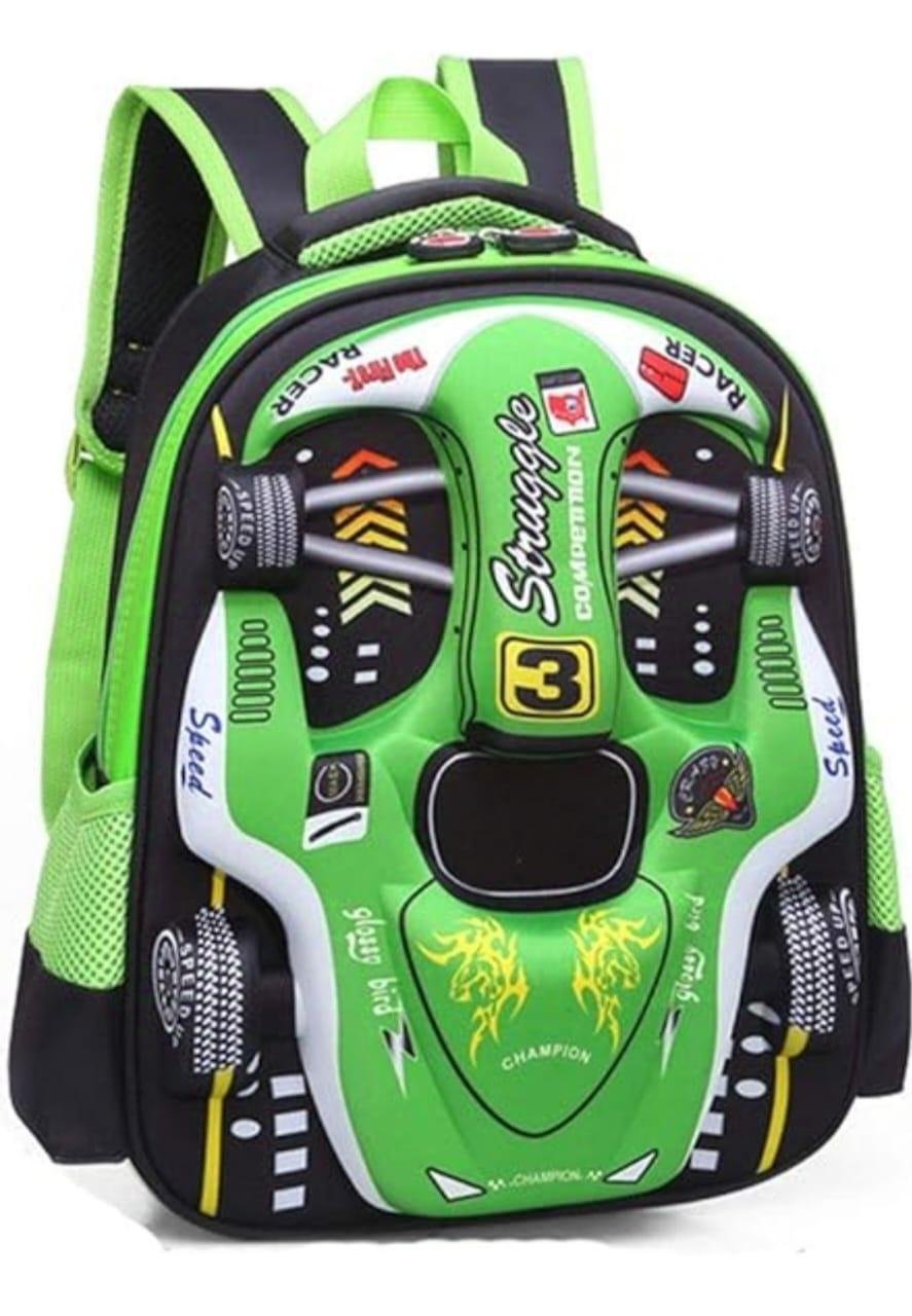 Kids Racing Car Nylon Backpack | Lightweight School Bag for Boys & Girls | Durable Travel & Casual Backpack - Image 4
