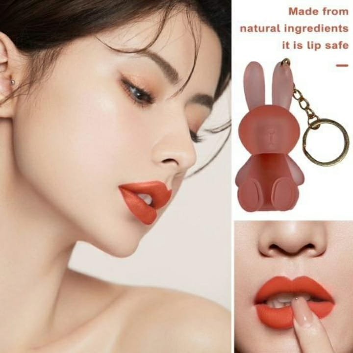 Cute Rabbit Keychain Lipgloss – Adorable, Portable & Hydrating Lip Care with Glossy Shine (Pack of 3)
