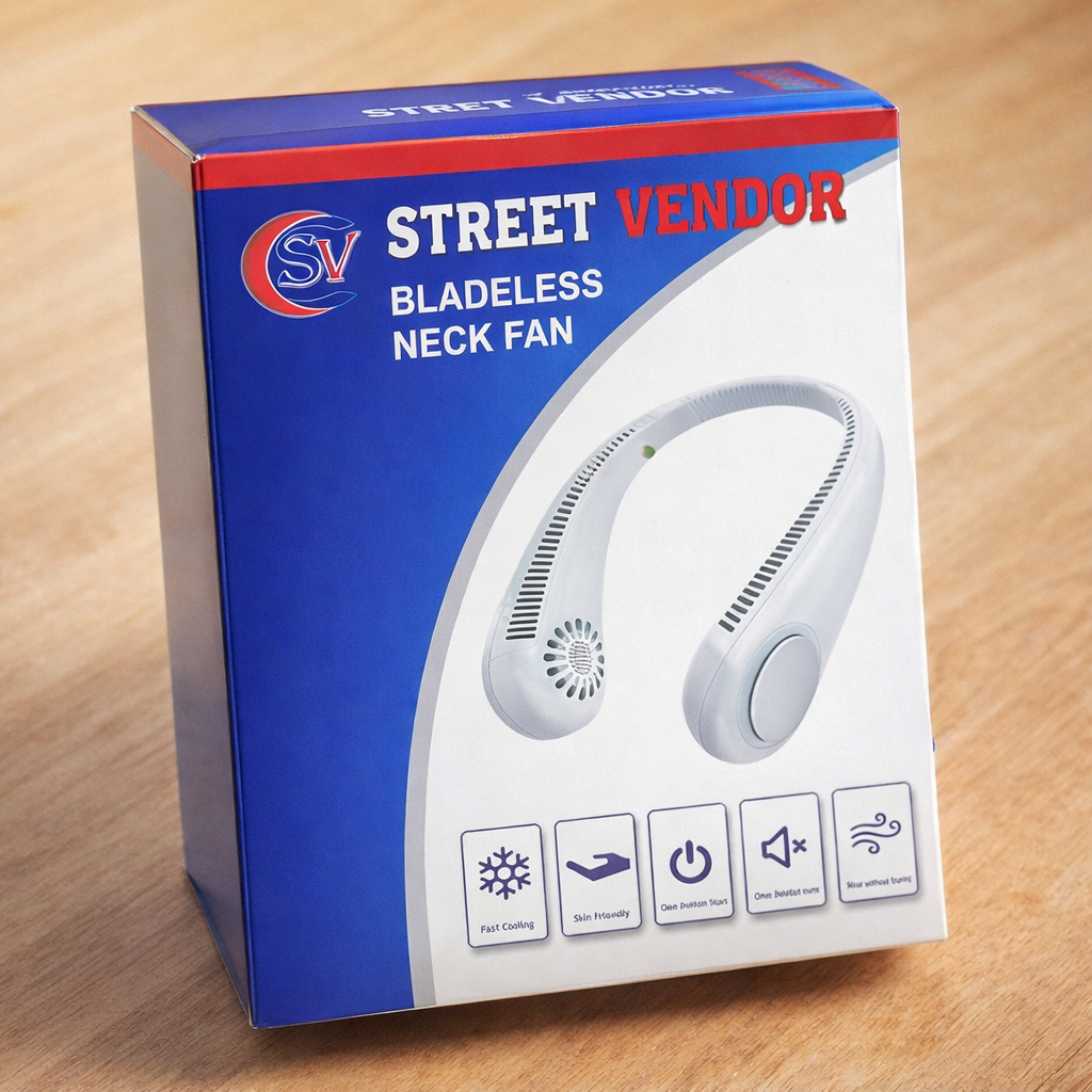STREET VENDOR Premium Silicone Variant Bladeless Neck Fan – Ultra-Soft Wearable Personal Air Cooler & Purifier - Image 2