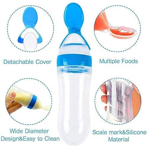 Baby Spoon Feeder Silicone Bottle Feeding (Random Color) - Image 2