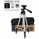 Tripod 3110 Portable Adjustable Aluminium Lightweight Camera Stand Tripod, with 3-Dimensional Head and Quick Release Plate for Video Cameras and Mobile, Black, Silver | 3110 thumbnail 4