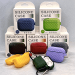 Silicone Breathable Braided Case Cover – Soft TPU Protective Charging Case (Random Color) thumbnail 3
