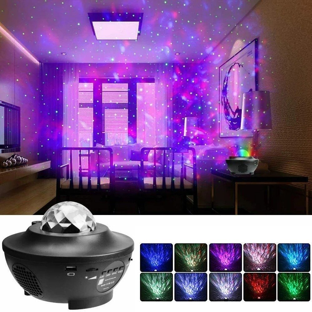 USB Starry Projector Light | Ocean Wave & Star Sky Night Lamp With Bluetooth Speaker - Image 3