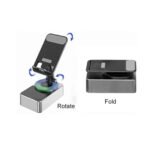 3-in-1 Rotating Foldable Mobile Phone Stand with Built-in Bluetooth Speaker – Adjustable Desktop Holder for Smartphones thumbnail 2