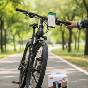 FLY Universal Mechanical Bike & Motorcycle Phone Mount – 360° Adjustable Handlebar Bracket for Bicycles, Scooters & E-Bikes