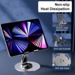 ZY034 Adjustable Desktop Mobile Phone Holder | Premium ABS Metal Biaxial Bracket Stand | 360 Degree Rotating Universal Table Mount - Grey thumbnail 3