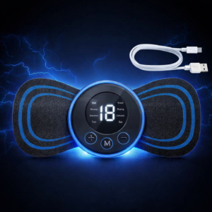 Rechargeable EMS Butterfly Massager | Electronic Muscle Stimulator | Portable Body Massage Pad | Pain Relief & Muscle Relaxation Device