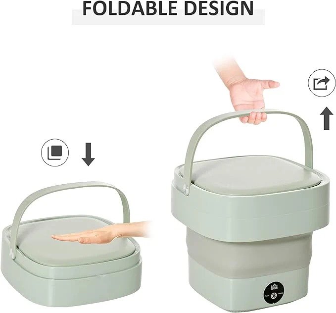 Foldable Mini Washing Machine – Portable Collapsible Washer for Travel, Dorm, Baby Clothes | Random Color - Image 3