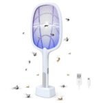 2 In 1 Electric Mosquito Killer UV Light LED Lamp Rechargeable Mosquito Trap Racket Anti Insect Bug Zapper thumbnail 2