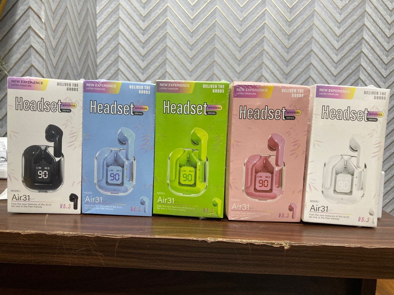 Air31 TWS Wireless Earbuds – Crystal Clear Transparent Shell Earphones with LED Digital Power Display and Bluetooth V5.3 - Random Color - Image 3