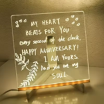 Colorful LED Writing Board Acrylic Message Board With USB Erasable Lights | 6x6 Inches thumbnail 4