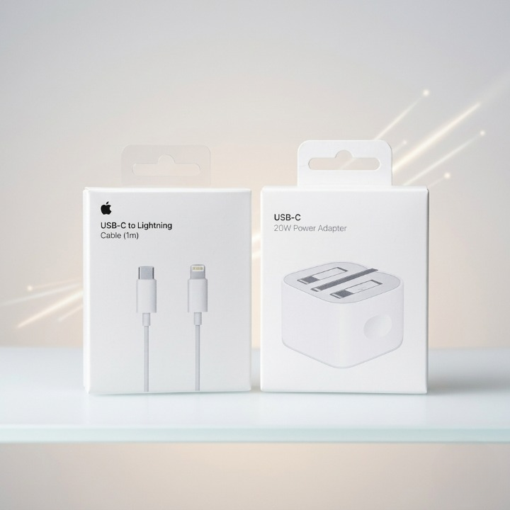 20W USB-C Power Adapter + USB-C to Lightning Fast Charging Cable (1m) Set - Image 3