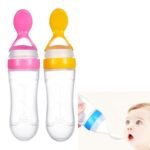 Baby Spoon Feeder | 90ml Silicone Feeding Bottle with Spoon | Infant & Toddler Food Supplement Bottle thumbnail 4