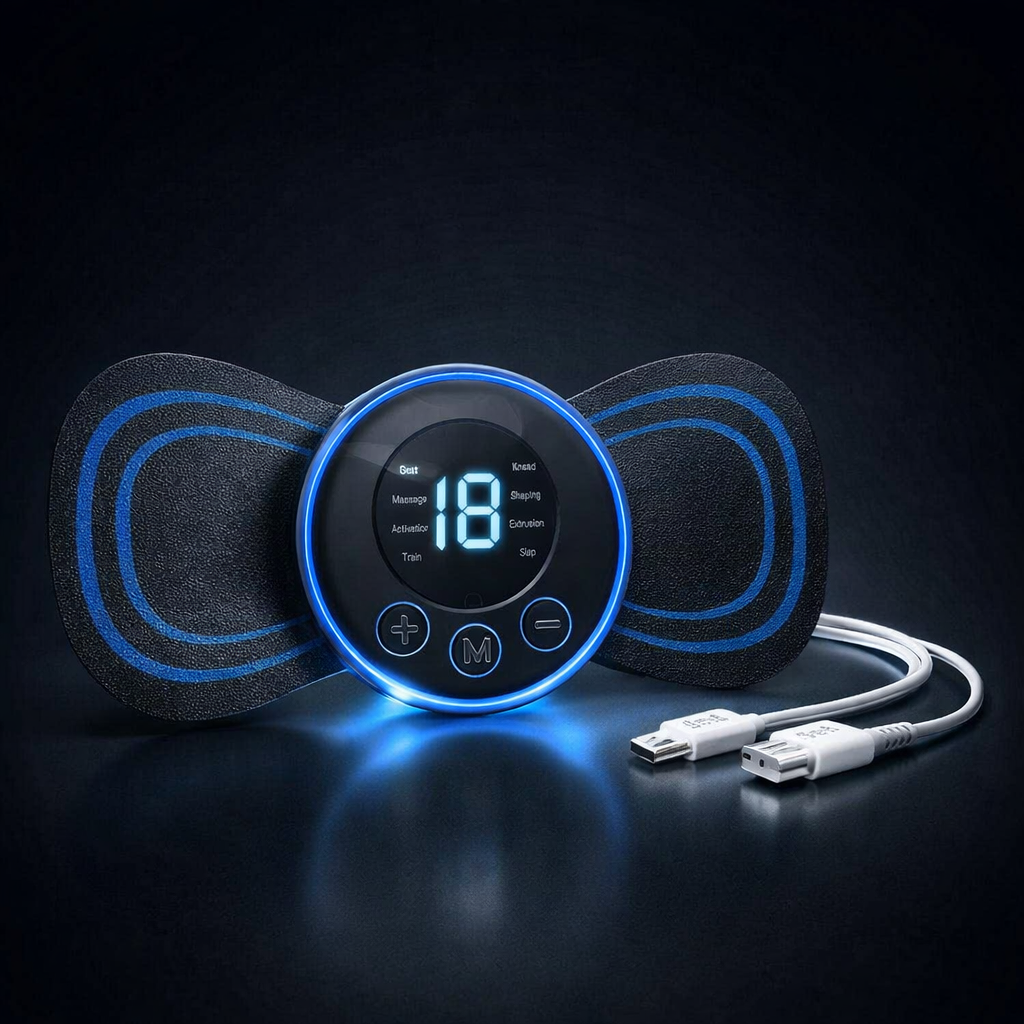 Rechargeable EMS Butterfly Massager | Electronic Muscle Stimulator | Portable Body Massage Pad | Pain Relief & Muscle Relaxation Device - Image 2