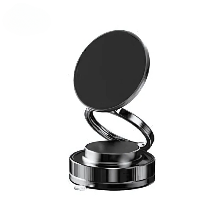 360° Folding Magnetic Phone Holder with Vacuum Suction | Strong Dashboard & Windshield Car Mount | Adjustable Mobile & Desk Stand
