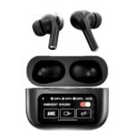 AirPods X Digital Touch Screen Wireless Earbuds – Black Edition | Smart Display Charging Case | Bluetooth Earphones | Touch Control thumbnail 2