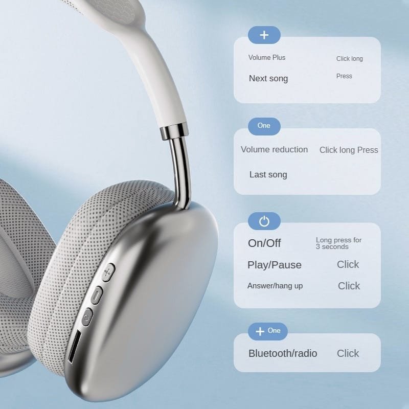 P9 Wireless Bluetooth Headphones with Noise Cancelling and Stereo Sound – Withbox (Random Color) - Image 2
