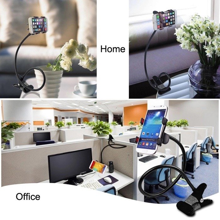 High Quality Mobile Phone Stand | 360° Rotating Flexible Holder | Powerful Grip Bedside Lazy Snake Stand | Random Colour - Image 3