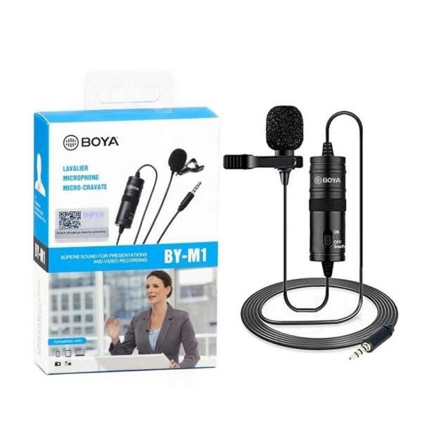 Boya BY M1 Professional Lavalier Lapel Microphone 3.5mm Clip On Mic For Android Smartphone DSLR Camera PC Audio Video Recording - Image 2