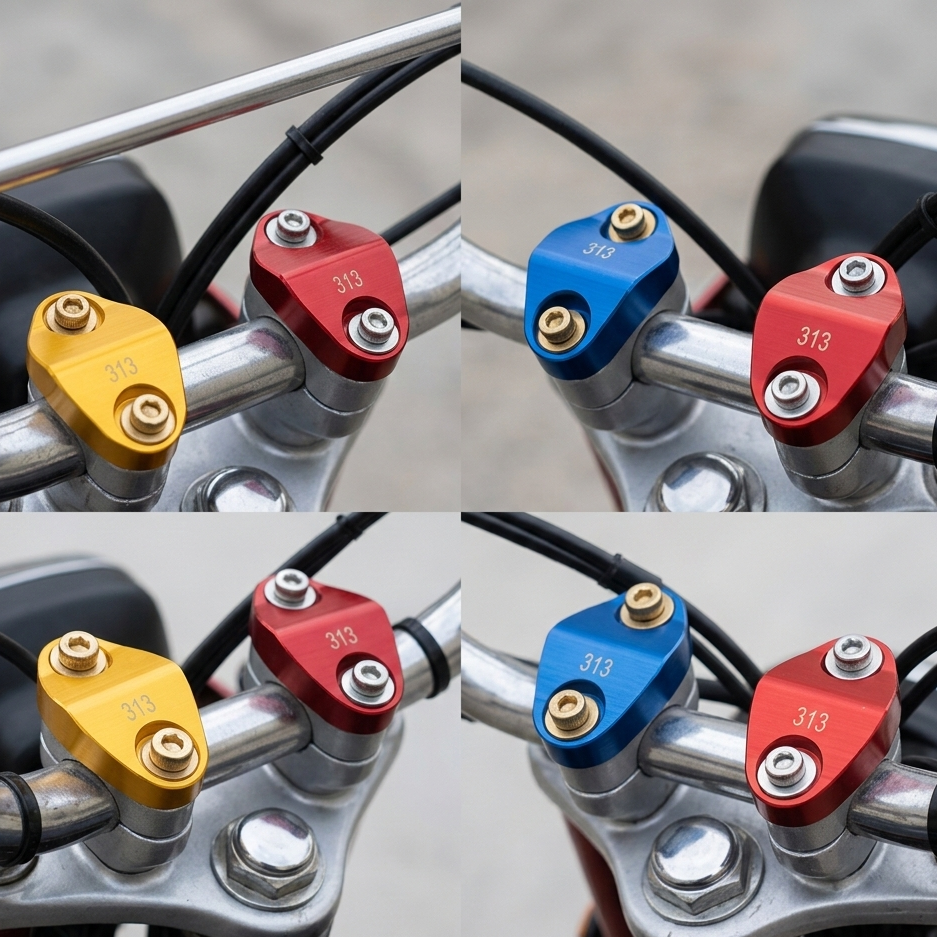 2 Pcs CNC Aluminium Fancy Handle Bar Adjuster Gutka for CD 70 & CG 125 – Stylish & Durable - Image 2