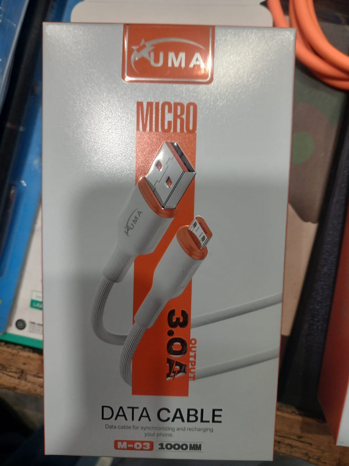 UMA M-03 Type-C Fast Charging Data Cable 1 Meter 3A USB to USB-C Charger & Sync Cable - Image 4