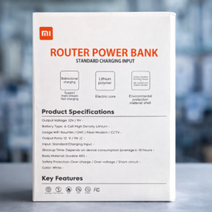 Mi Router Power Bank UPS – 12V/9V WiFi Router Backup Battery for PTCL, StormFiber & Fiber Modems (Without Adapter)
