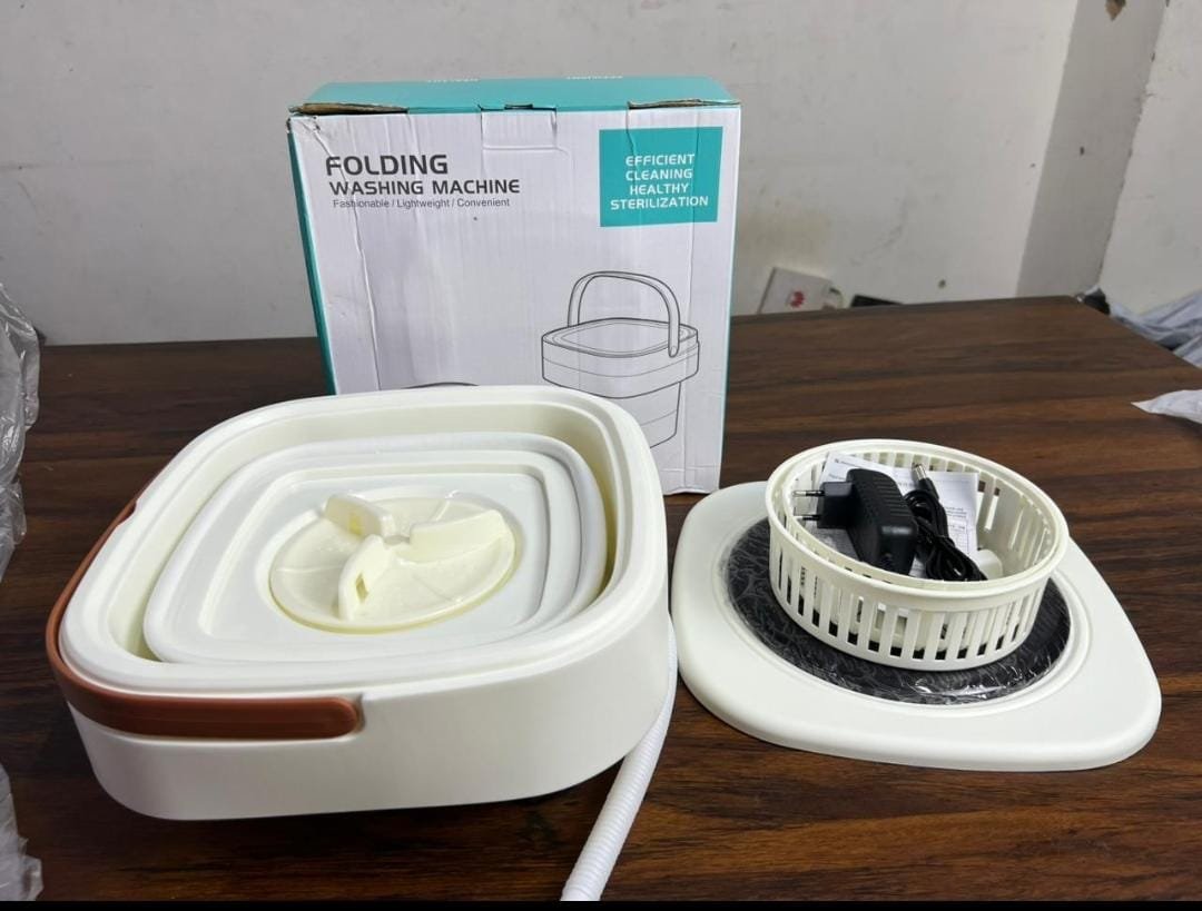 Foldable Mini Washing Machine – Portable Collapsible Washer for Travel, Dorm, Baby Clothes | Random Color - Image 5