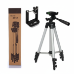 Tripod 3110 Portable Adjustable Aluminium Lightweight Camera Stand Tripod, with 3-Dimensional Head and Quick Release Plate for Video Cameras and Mobile, Black, Silver | 3110 thumbnail 3