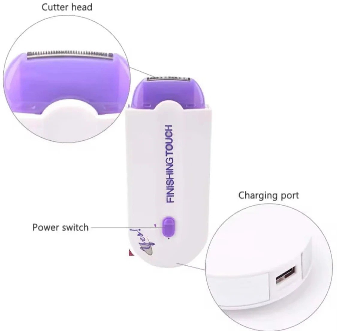 Finishing Touch Yes Hair Remover Rechargeable Painless Facial And Body Hair Remover Rotary Electric Shaver For Women - Image 2