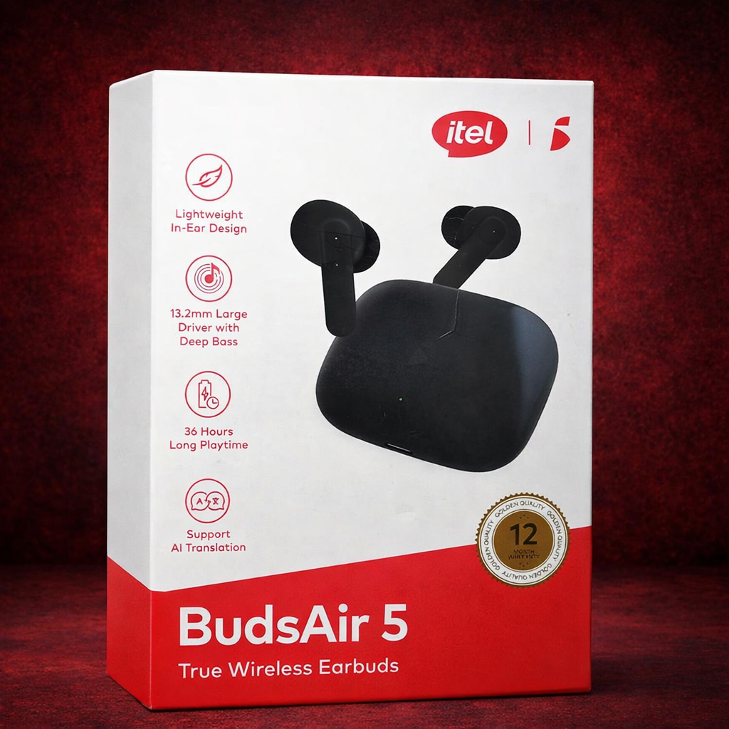 Itel BudsAir 5 True Wireless Earbuds – Bluetooth 5.4, 36 Hours Playtime & Deep Bass Audio - Image 4